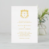 Golden Crest | エレガントな結婚式 箔招待状 (立ち正面)