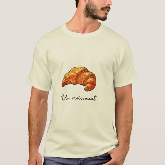 Golden Croissant Illustration Tシャツ (正面)