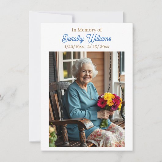 Golden Cross and Flowers Memorial Keepsake カード (正面)