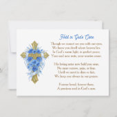 Golden Cross and Flowers Memorial Keepsake カード (裏面)