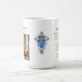 Golden Cross and Flowers Memorial Keepsake コーヒーマグカップ (中央)