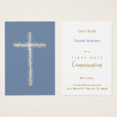 Golden cross First Communion remembrance card (正面&裏面)