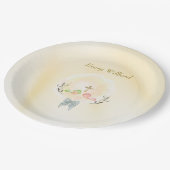 Golden Cross floral baptism paper plates ペーパープレート (アングル)