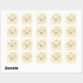  Golden Cross floral baptism  square stickers  スクエアシール (シート)