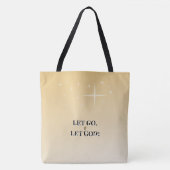 Golden Cross Let Go Let God Light トートバッグ (正面)