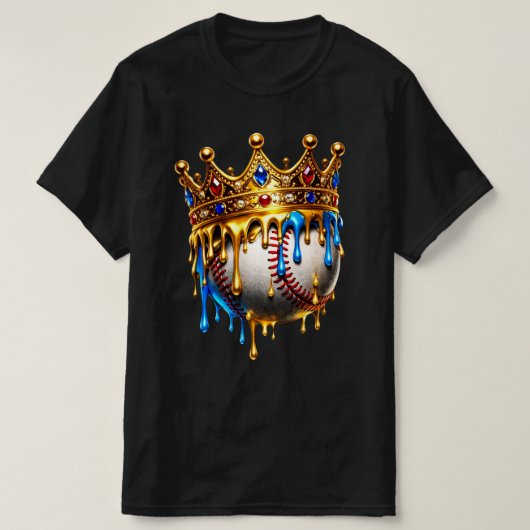 Golden Crown Drip Baseball King Tシャツ (デザイン正面)