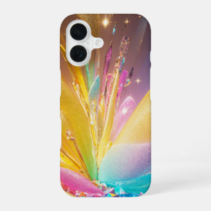Golden Crystal Burst Phone Case iPhone 16ケース