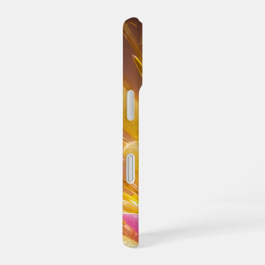 Golden Crystal Burst Phone Case iPhone 16ケース (右側面)