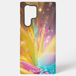 Golden Crystal Burst Phone Case Samsung Galaxy S22 Ultraケース