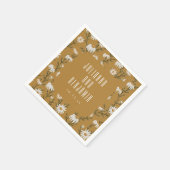 Golden Daisy Wildflower Boho Wedding Floral Names スタンダードカクテルナプキン (角)