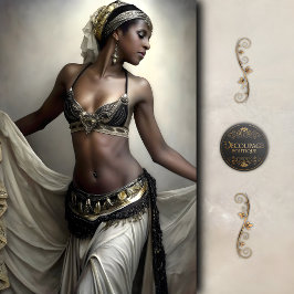 Golden Dancer in Regal Beadwork Decoupage  薄葉紙