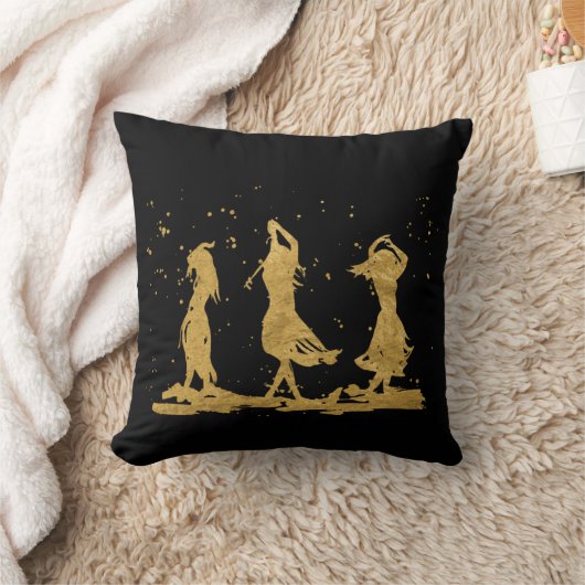 Golden Dancing Witches クッション (ブランケット)