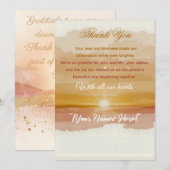 Golden Dawn Thank-You Card – Elegant New Year Grat サンキューカード (正面/裏面)