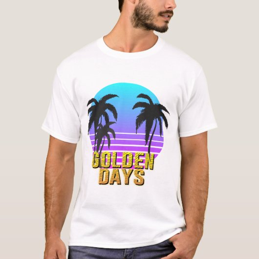 Golden Days Retro Sunset Tシャツ (正面)