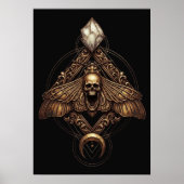 Golden Death Head Moth Skull | Mystical Insect ポスター (正面)