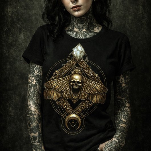 Golden Death Head Moth Skull | Mystical Insect ポスター