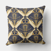 Golden Deco Radiance – Luxe Geometric Elegance クッション (裏面)