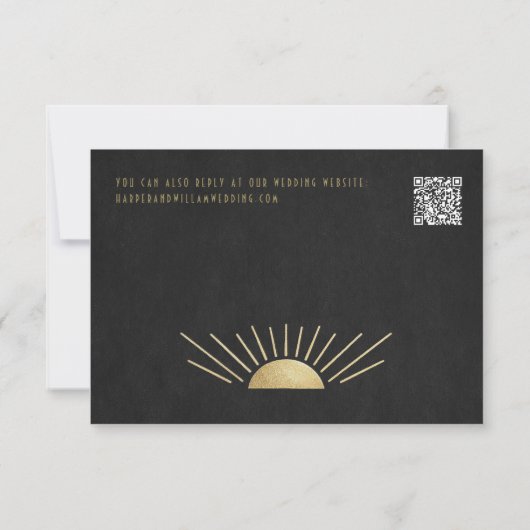 Golden Deco wedding 出欠カード (裏面)