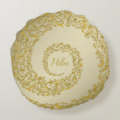 Golden Decorative Monogram ラウンドクッション (裏面)