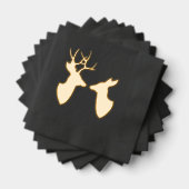 Golden Deer Buck and Doe Silhouettes 箔ナプキン (インサイチュ (積み重ね))