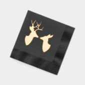 Golden Deer Buck and Doe Silhouettes 箔ナプキン (左)