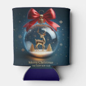 Golden Deer Ornament in a Christmas Bauble 缶クーラー (裏面)