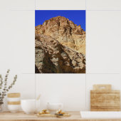 Golden Desert Cliff Under Blue Sky ポスター (キッチン)