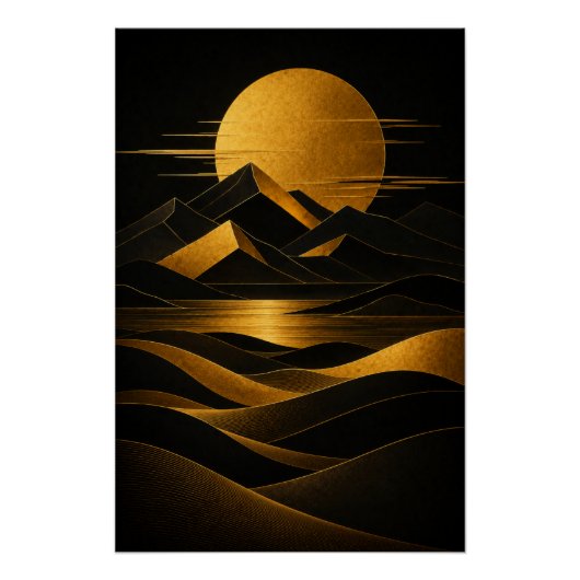 Golden Desert Horizon Poster ポスター (正面)