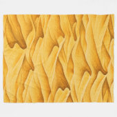 Golden Desert Sand Dunes フリースブランケット (正面(横))