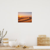 Golden Desert Sand Dunes Sunset Horizon ポスター (キッチン)