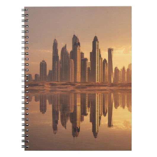 Golden Desert Skyline Reflection Notebook ノートブック (正面)
