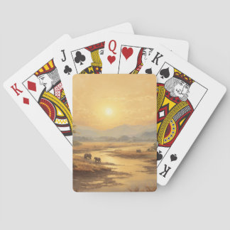 Golden Desert Sunset Dunes Playing Cards トランプ