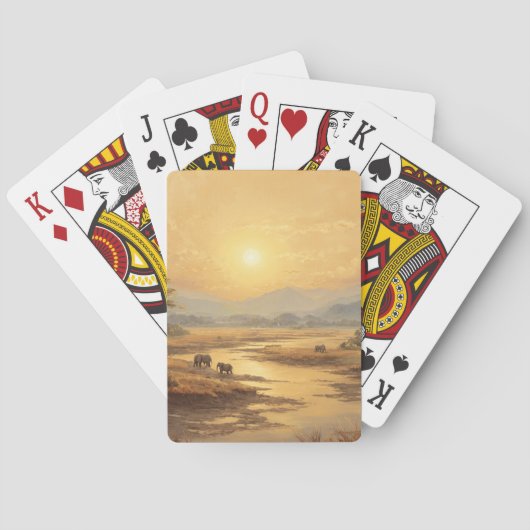 Golden Desert Sunset Dunes Playing Cards トランプ (裏面)