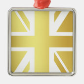 Golden Design Union Jack British Flag メタルオーナメント (正面)