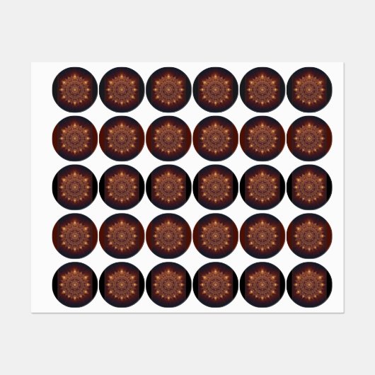 Golden Diwali Mandala – Light Within and Around ラベル (シート)