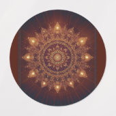 Golden Diwali Mandala – Light Within and Around ラベル (デザイン2)