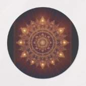 Golden Diwali Mandala – Light Within and Around ラベル (デザイン1)
