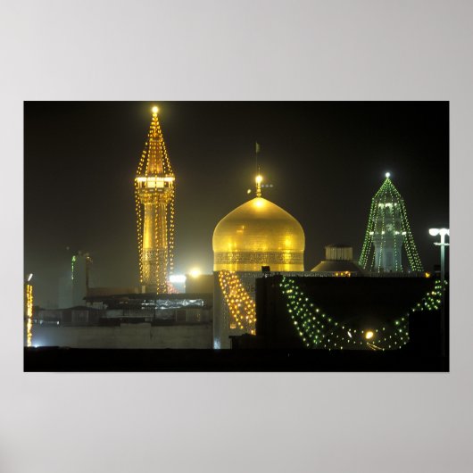 Golden dome of the Imam Reza Shrine Complex at ポスター (正面)