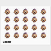 Golden Doodle Cap Kids Sticker Design stickers スクエアシール (シート)