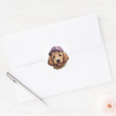 Golden Doodle Cap Kids Sticker Design stickers スクエアシール (封筒)