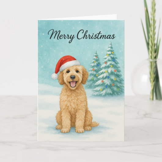 Golden Doodle Christmas Card - Holiday Card カード (正面)