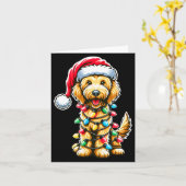 Golden Doodle Christmas Tree Xmas Dog Pajamas Gold カード (黄色い花)