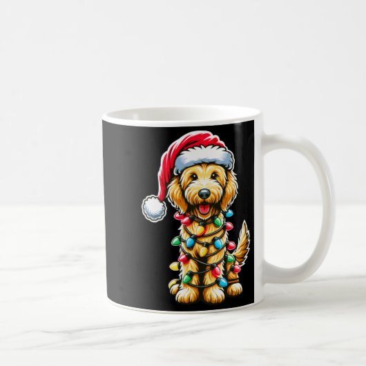 Golden Doodle Christmas Tree Xmas Dog Pajamas Gold コーヒーマグカップ (右)