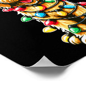 Golden Doodle Christmas Tree Xmas Dog Pajamas Gold ポスター (角)