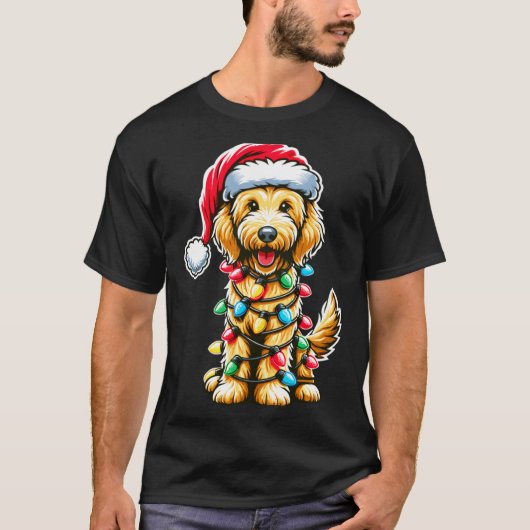 Golden Doodle Christmas Tree Xmas Dog Pajamas Gold Tシャツ (正面)