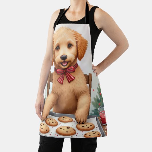 Golden Doodle Decorating Christmas Cookies エプロン (インサイチュ)