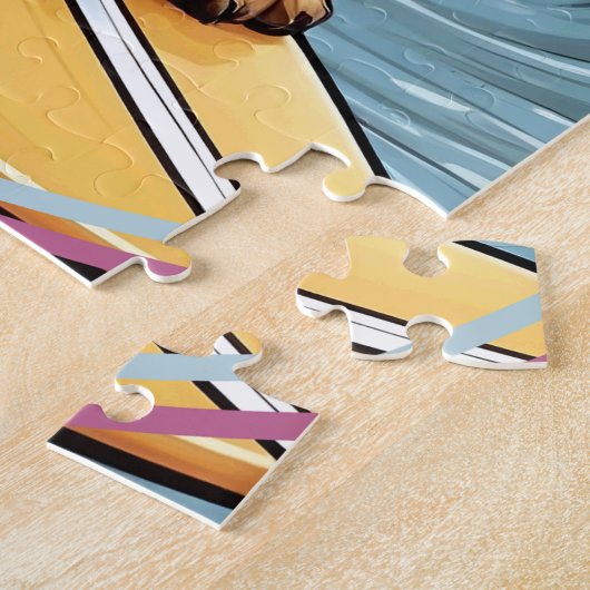 Golden Doodle dog ジグソーパズル (側面)