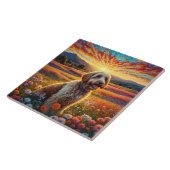 Golden Doodle dog タイル (側面)