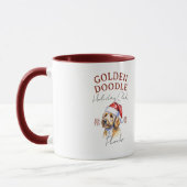 Golden Doodle Dog Christmas Photo マグカップ (左)