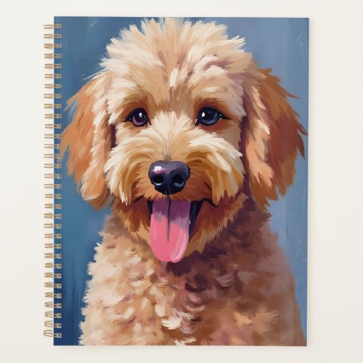 Golden Doodle | Dog Watercolor Painting Pet プランナー手帳 (正面)